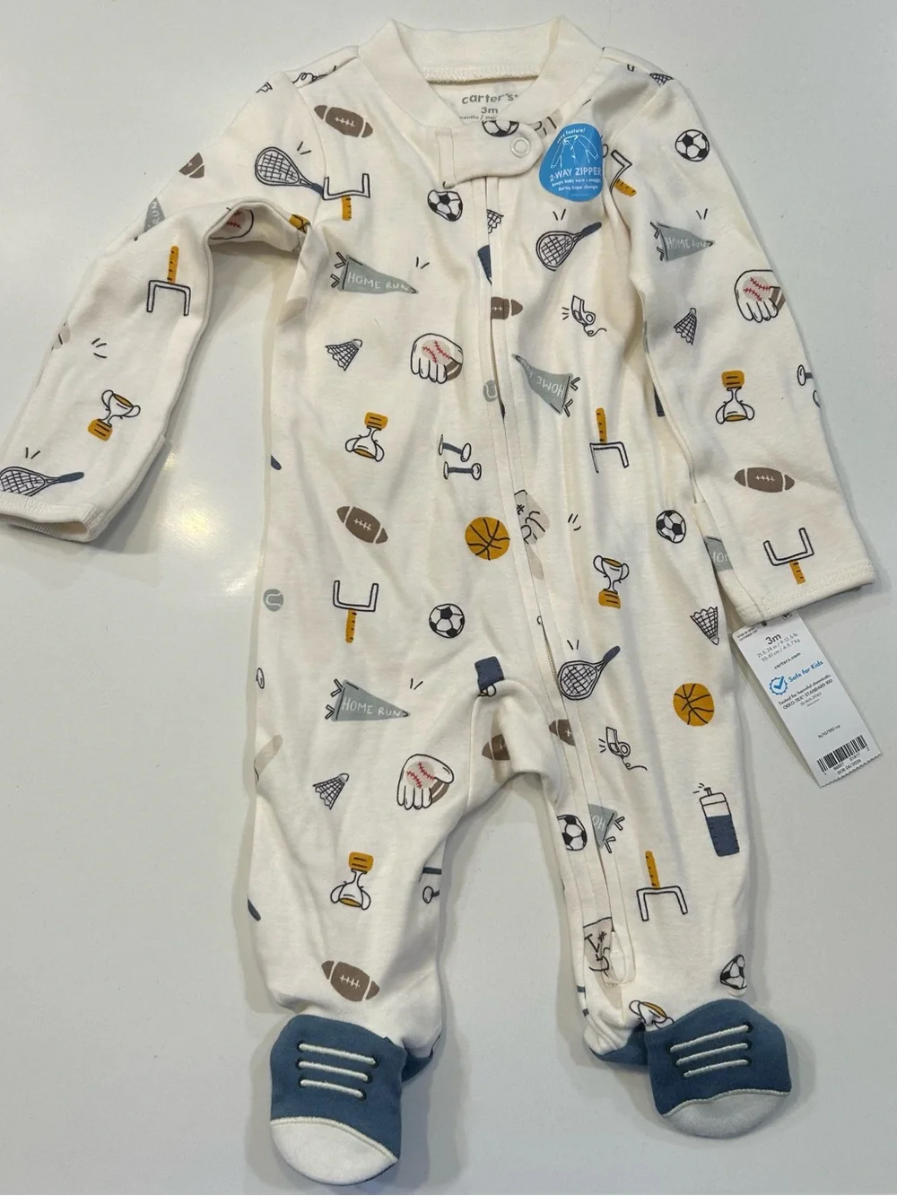 NEW Carter’s Sports Footie, 0-3 Months